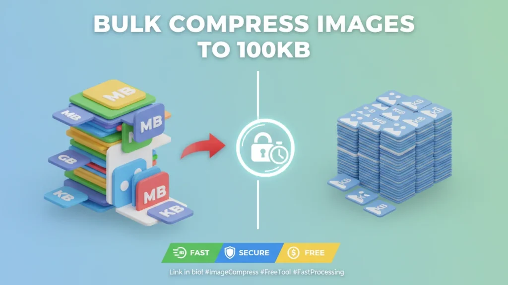 Bulk Compress Images to 100KB - Fast, Secure & Free