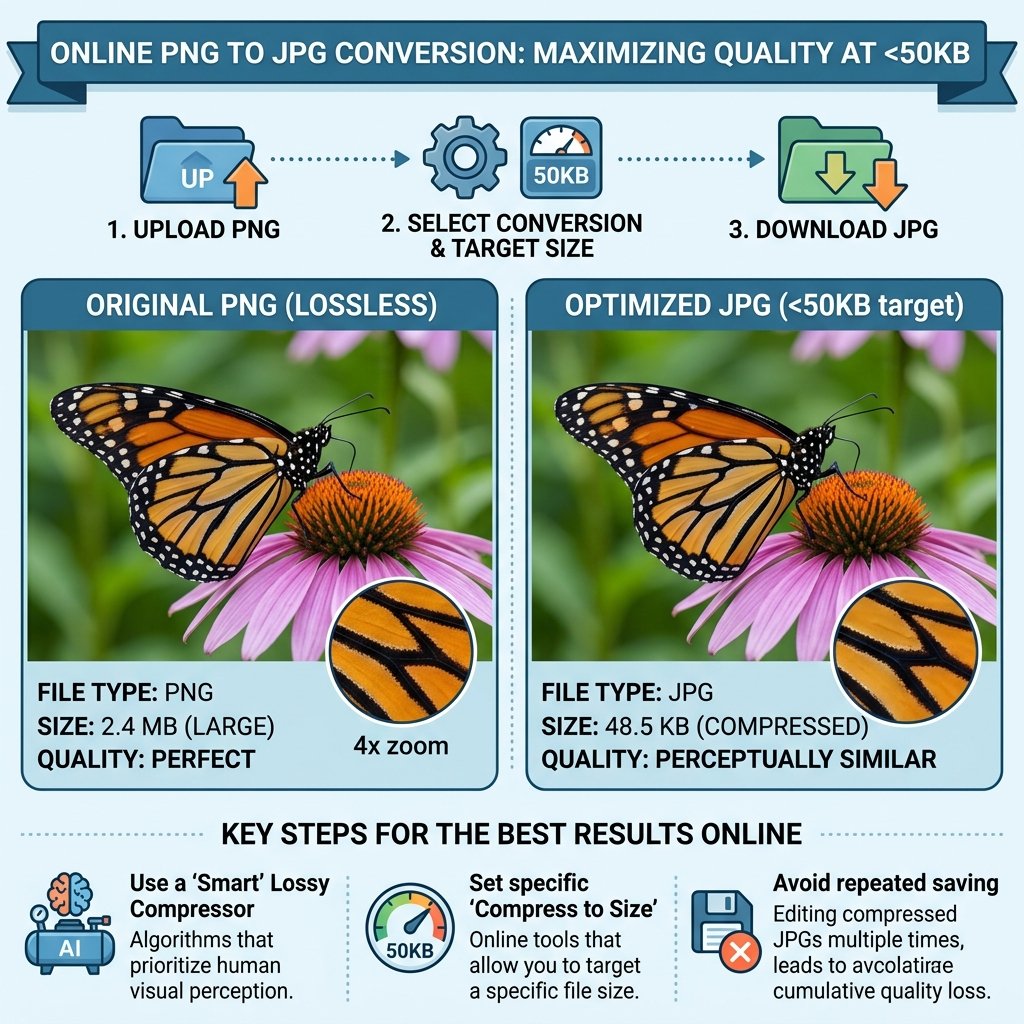 Convert PNG to JPG 50kb